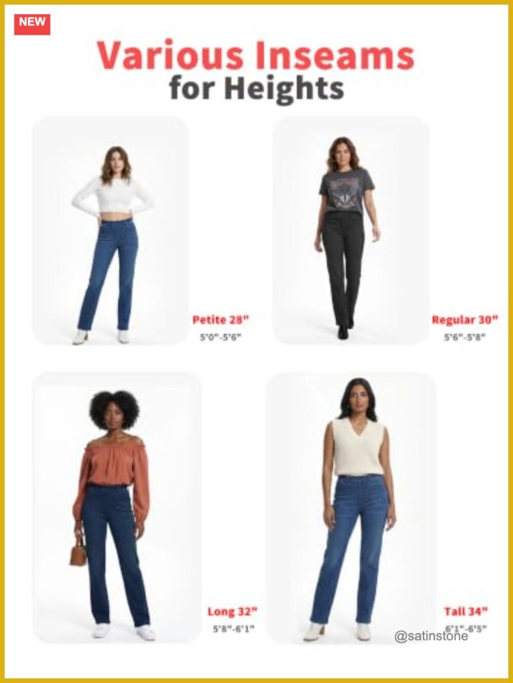 Women's Straight Leg Stretch Pull On High Waisted Comfort Jeans - Picture 4 of 5